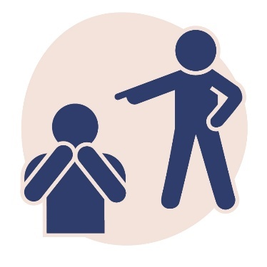 A person pointing to someone who looks upset.