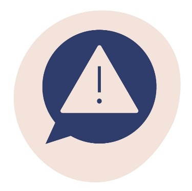 A speech bubble that shows a problem icon.