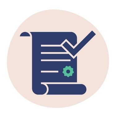 A law document with a tick.