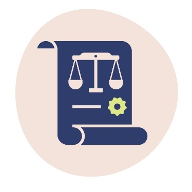 A law document with a balanced scale on it.