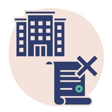 A building next to a law document with a cross.